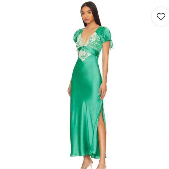 Free people Cooper Midi Dress In Verdis Green NWT Size 2 - Picture 3 of 10